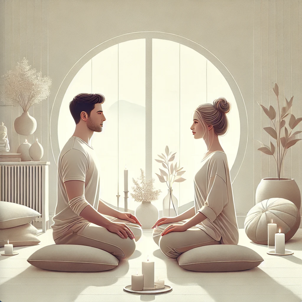 couple facing each other